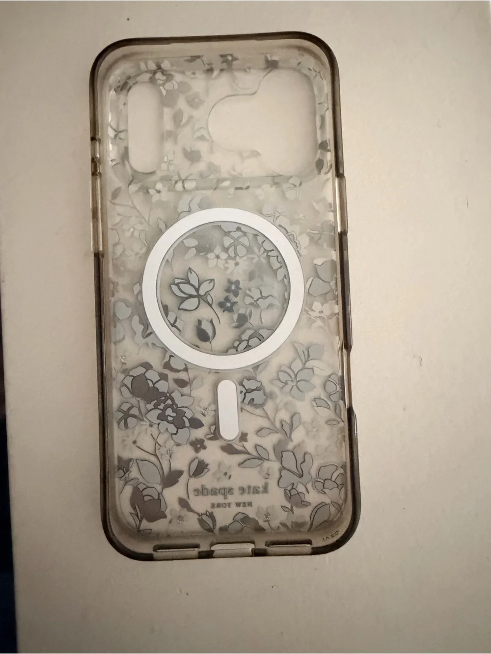 kate spade Clear Floral iPhone 17 pro maxCase with Blue and White Flowers